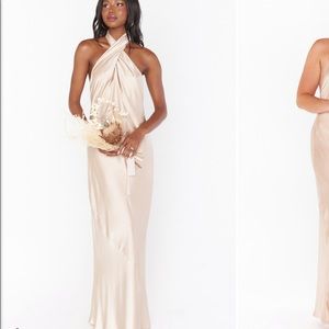 Show Me Your MuMu Jasmine Halter Maxi Champagne